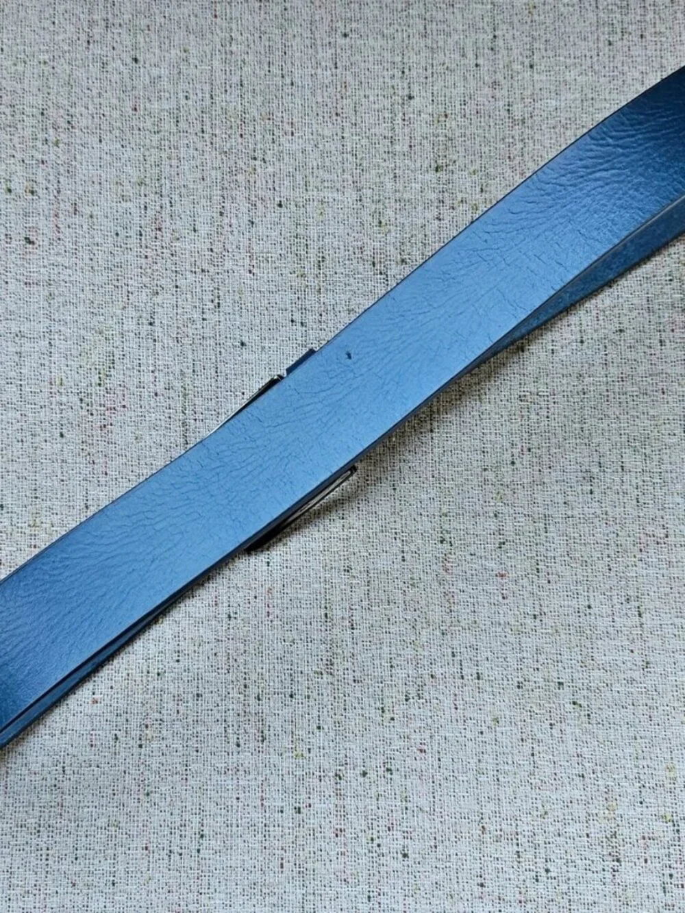 Blue Belt Genuine Leather Waistband Unisex Belt Pin Buckle Handmade Size 36 New